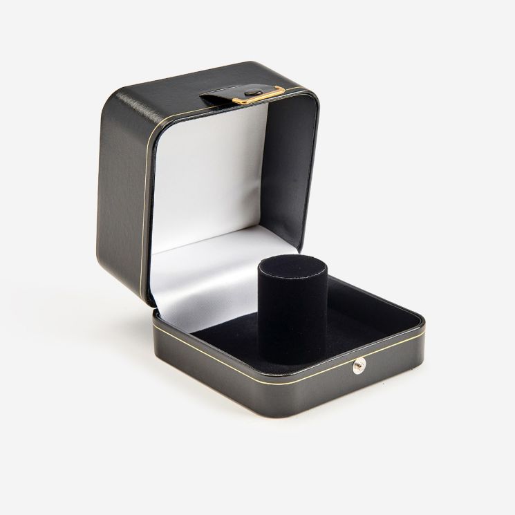 Black Very Wide Cuff Bangle Box with Black Cone - J1M