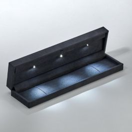 Deluxe++ Black Suede LED Bracelet Box